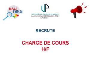 UPB RECRUTE CHARGE DE COURS H/F CHARCOUS