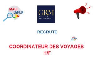 GRM MALI RECRUTE COORDINATEUR DES VOYAGES H/F coodvoy