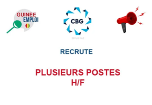 CBG GUINEE RECRUTE PLUSIEURS POSTES H/F image