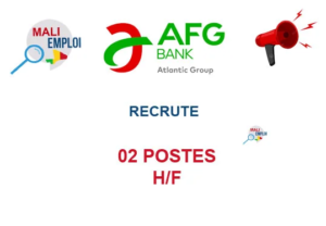 AFG BANK MALI RECRUTE 02 POSTES H/F image