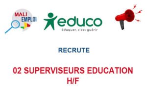 EDUCO RECRUTE 02 SUPERVISEURS EDUCATION H/F 02-SUPEDUC