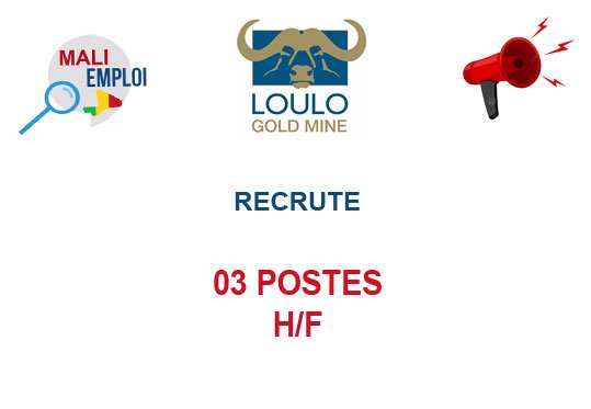LOULO GOLD MINE RECRUTE 03 POSTES H/F