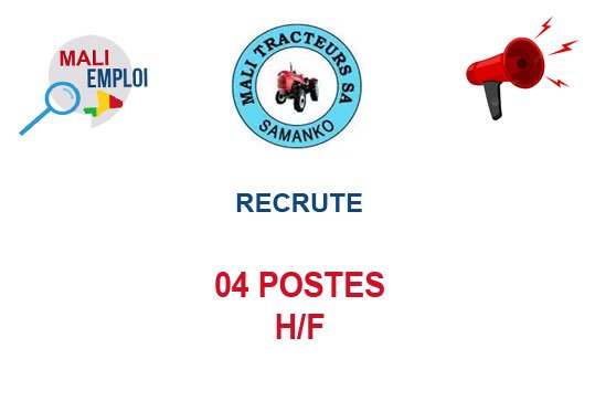 MALITRACTEURS SA RECRUTE 04 POSTES H/F