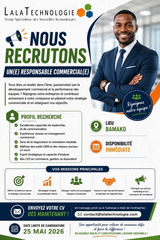 LALA TECHNOLOGIE RECRUTE RESPONSABLE COMMERCIAL H/F