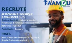 FAMOU CONSULTING RECRUTE RESPONSABLE LOGISTIQUE ET TRANSPORT H/F 1779389282370