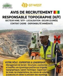 GT WEST AFRICA RECRUTE RESPONSABLE TOPOGRAPHE H/F