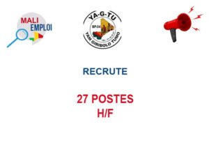 ONG YA-G-TU RECRUTE 27 POSTES H/F 27-POS
