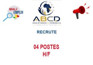 ABCD ASSISTANCE RECRUTE 04 POSTES H/F 04-POS