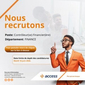 ACCESS BANK GUINEE RECRUTE CONTROLEUR FINANCIER EN CHARGE DE LA PERFORMANCE H/F 1781012951297