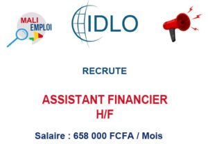 IDLO RECRUTE ASSISTANT FINANCIER H/F ASFINA