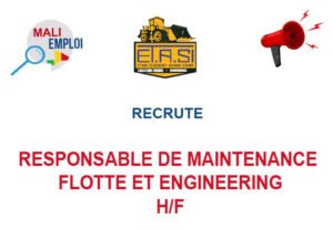 ETASI MALI RECRUTE RESPONSABLE DE MAINTENANCE FLOTTE ET ENGINEERING H/F ETASI