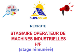 DIAPA SOLAR RECRUTE STAGIAIRE OPERATEUR DE MACHINES INDUSTRIELLES H/F image