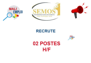 SEMOS RECRUTE 02 POSTES H/F image