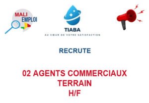 TIABA RECRUTE 02 AGENTS COMMERCIAUX TERRAIN H/F 02-AGTCOM