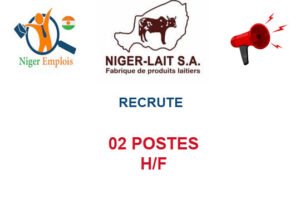 NIGER LAIT RECRUTE 02 POSTES H/F 02-POS