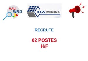 KGS MINING RECRUTE 02 POSTES H/F 02-POS