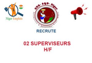 ONG SOLIDARITE ET DEVELOPPEMENT RECRUTE 02 SUPERVISEURS H/F 02-SUPVS