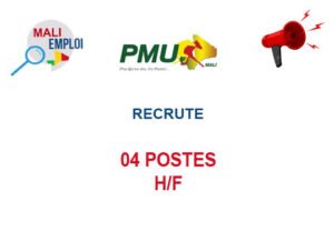 PMU MALI RECRUTE 04 POSTES H/F 04-POS