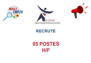 HUMAN MALI RECRUTE 05 POSTES H/F 05-POS