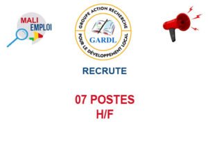 ONG GARDL MALI RECRUTE 07 POSTES H/F 07-POS