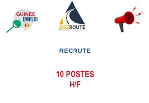AGEROUTE GUINEE RECRUTE 10 POSTES H/F 10-POS
