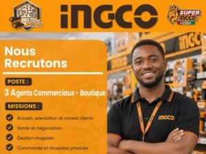 INGCO GUINEE RECRUTE 03 AGENTS COMMERCIAUX BOUTIQUE H/F 1783082172743