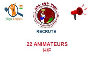 ONG SOLIDARITE ET DEVELOPPEMENT NIGER RECRUTE 22 ANIMATEURS H/F 22-ANIM