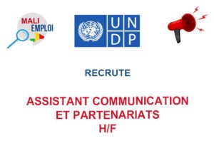 PNUD MALI RECRUTE ASSISTANT COMMUNICATION ET PARTENARIATS H/F ASCOMPER