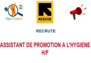 RESCUE NIGER RECRUTE ASSISTANT DE PROMOTION A L'HYGIENE H/F ASPOR