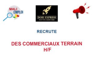 DORI EXPRESS RECRUTE DES COMMERCIAUX TERRAIN H/F COMTER