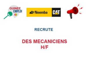 NEEMBA GUINEE RECRUTE DES MECANICIENS H/F DES-MECN