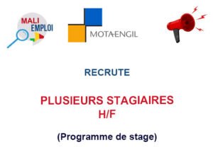 MOTA ENGIL RECRUTE PLUSIEURS STAGIAIRES H/F PLSTSG