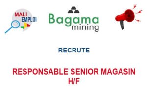 BAGAMA MINING RECRUTE RESPONSABLE SENIOR MAGASIN H/F RES-SEN