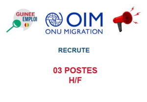 OIM GUINEE RECRUTE 03 POSTES H/F image