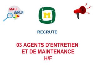 MACROWASTE MALI RECRUTE 03 AGENTS D'ENTRETIEN ET DE MAINTENANCE H/F 03-AGTS