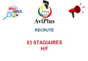 AVIPLUS MALI RECRUTE 03 STAGIAIRES H/F 03-STG