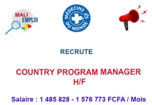 MEDECINS DU MONDE RECRUTE COUNTRY PROGRAM MANAGER H/F COUNTRYR