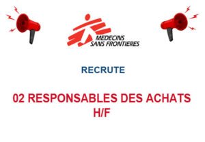 MSF RECRUTE 02 RESPONSABLES DES ACHATS H/F 02-RESACH