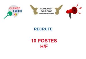 KOUROUSSA GOLD MINE RECRUTE 10 POSTES H/F 10-POS