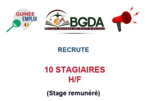 LE BUREAU GUINEEN DU DROIT D'AUTEUR RECRUTE 10 STAGIAIRES H/F 10-STG