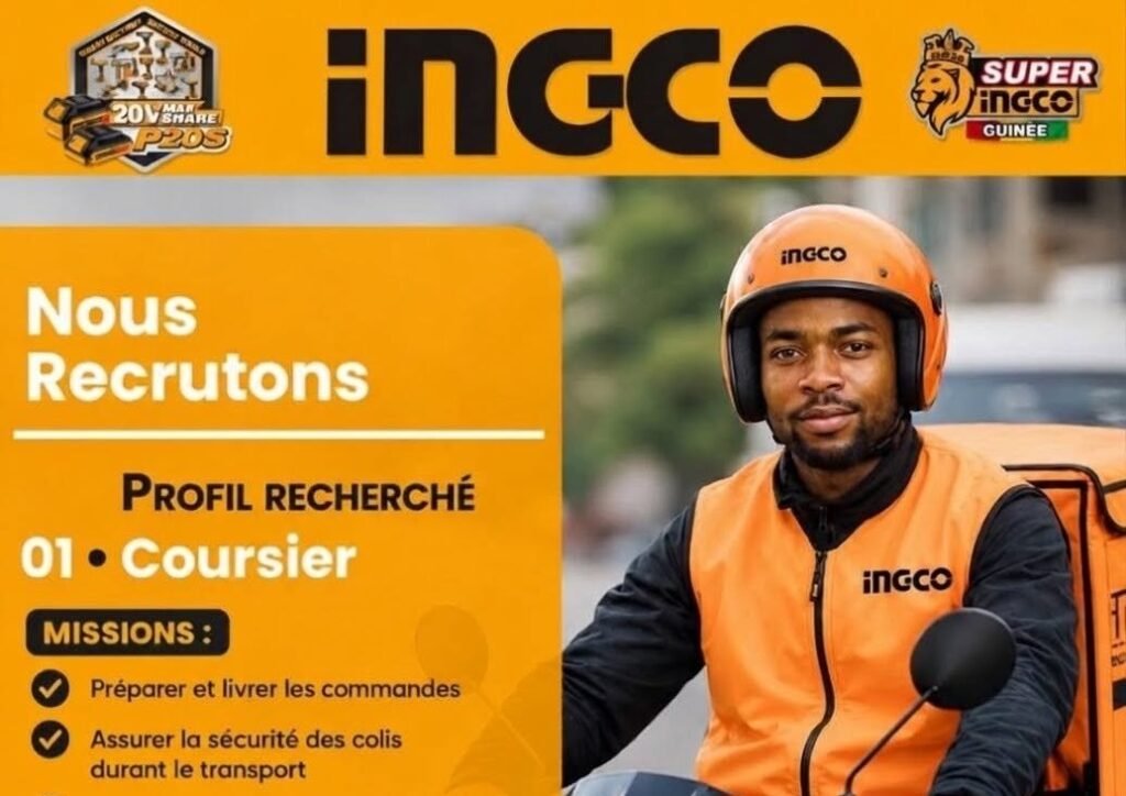 INGCO GUINEE RECRUTE COURSIER H/F
