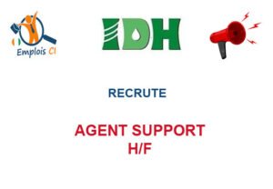 IDH RECRUTE AGENT SUPPORT H/F AGTSUP