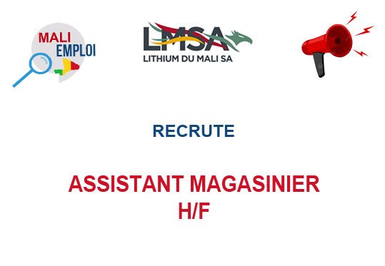 LITHIUM DU MALI RECRUTE ASSISTANT MAGASINIER H/F