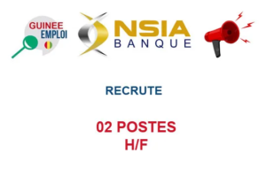 NSIA BANQUE GUINEE RECRUTE 02 POSTES H/F image